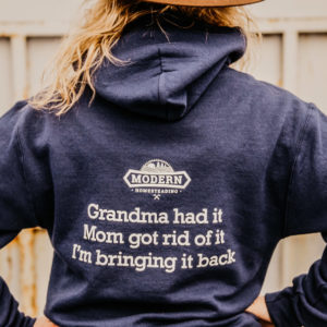 image of navy hoodie back
